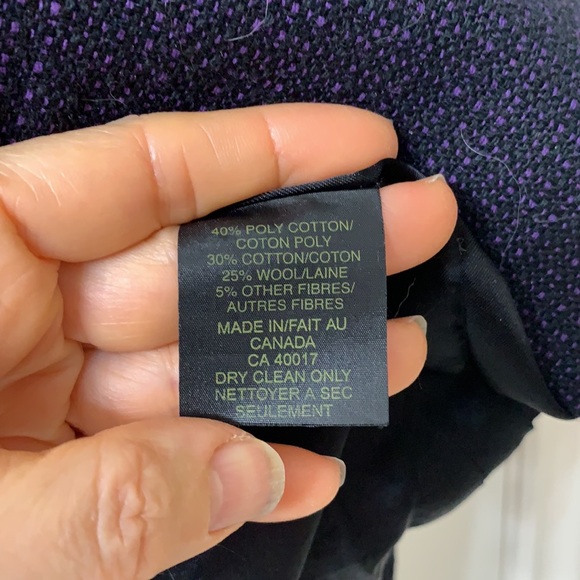Periphery, US 4, Purple & Black Wool Blend Lined Jacket - Picture 10 of 10